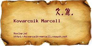 Kovarcsik Marcell névjegykártya