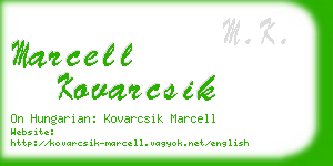 marcell kovarcsik business card